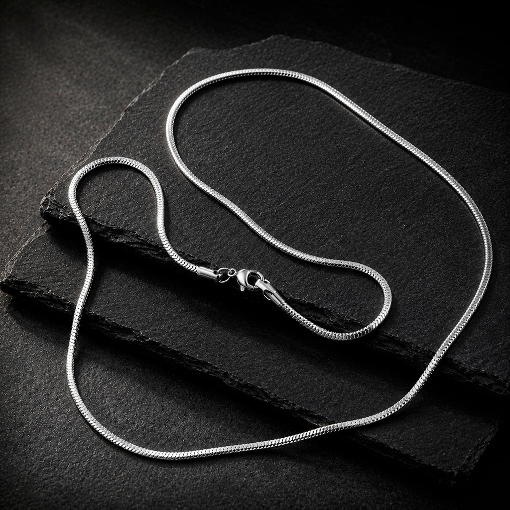 Snake Fine 60 - Schlangenkette Edelstahl 1,6 mm 60 cm | Silber, Gold & Schwarz