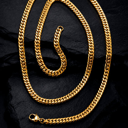 Steel Link Long - Gliederkette Edelstahl 4,5 mm 60 cm | Silber, Gold & Schwarz