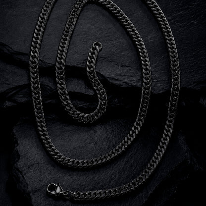 Steel Link Long - Gliederkette Edelstahl 4,5 mm 60 cm | Silber, Gold & Schwarz