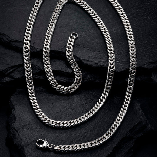 Steel Link Long Edelstahl Gliederkette in Silber, Gold und Schwarz