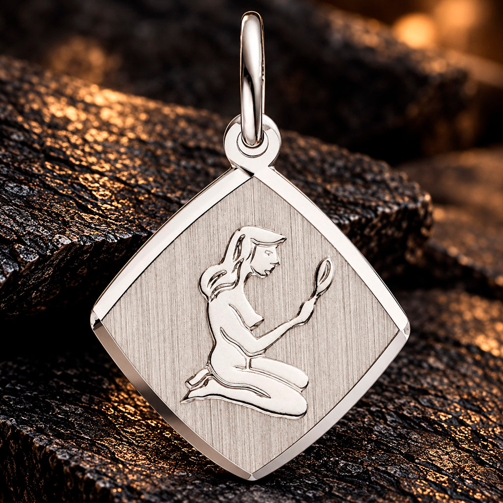 Zodiac Diamond Line Anhänger 925 Silber rhodiniert 14,9 mm gravierbar