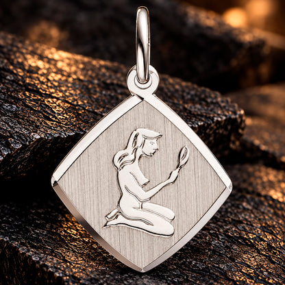 Zodiac Diamond Line Anhänger 925 Silber rhodiniert 14,9 mm gravierbar