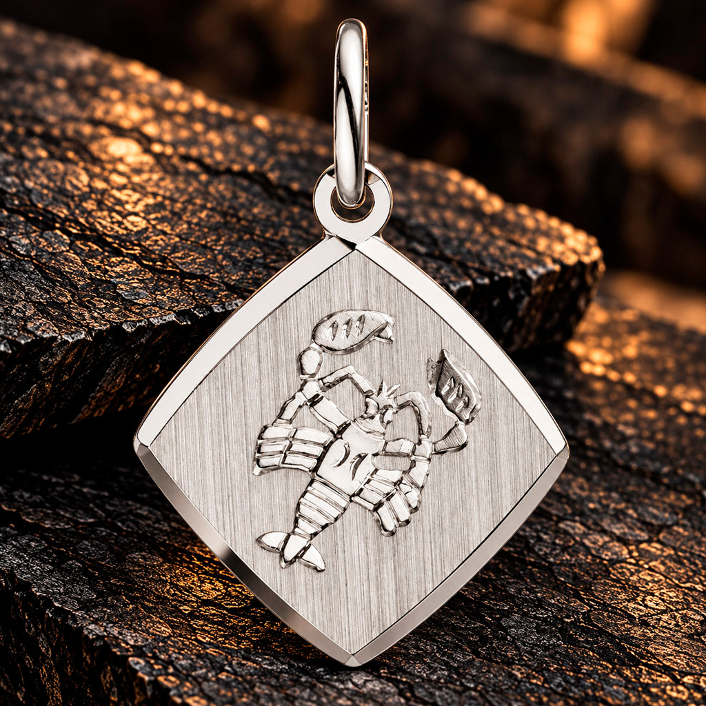 Zodiac Diamond Line Anhänger 925 Silber rhodiniert 14,9 mm gravierbar