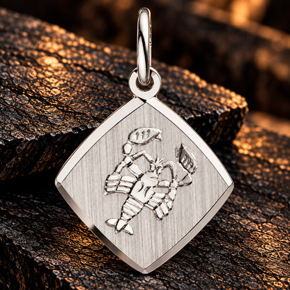 Zodiac Diamond Line Anhänger 925 Silber rhodiniert 14,9 mm gravierbar