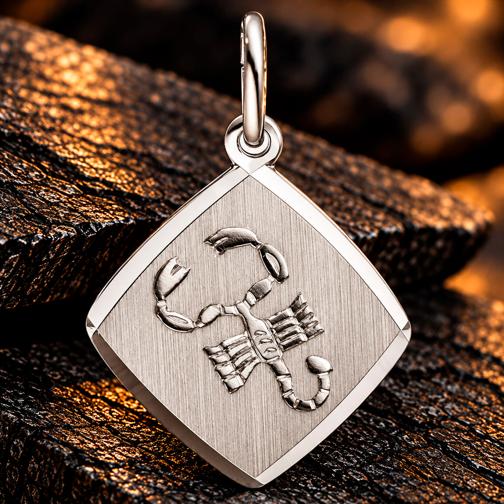 Zodiac Diamond Line Anhänger 925 Silber rhodiniert 14,9 mm gravierbar