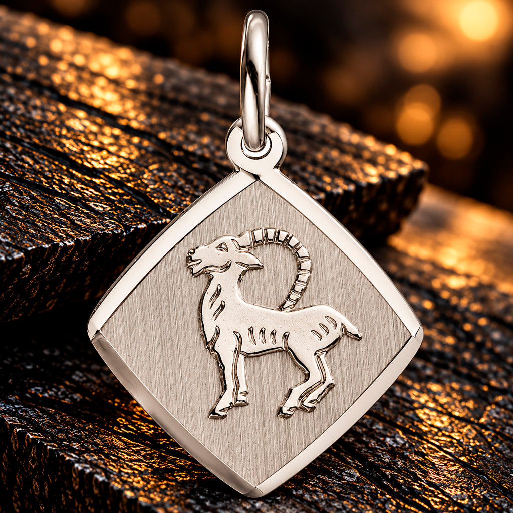 Zodiac Diamond Line Anhänger 925 Silber rhodiniert 14,9 mm gravierbar