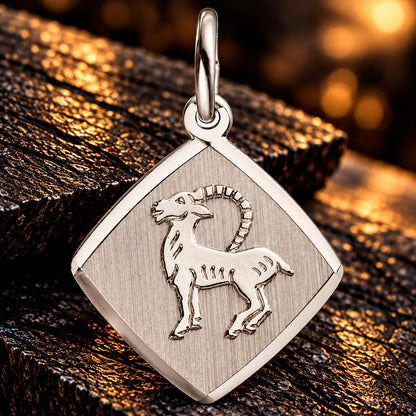Zodiac Diamond Line Anhänger 925 Silber rhodiniert 14,9 mm gravierbar