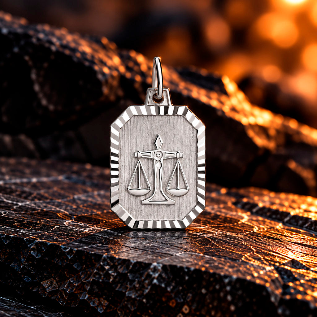 Zodiac Silver Line Sternzeichen Anhänger 925 Sterlingsilber 22 mm x 12,8 mm