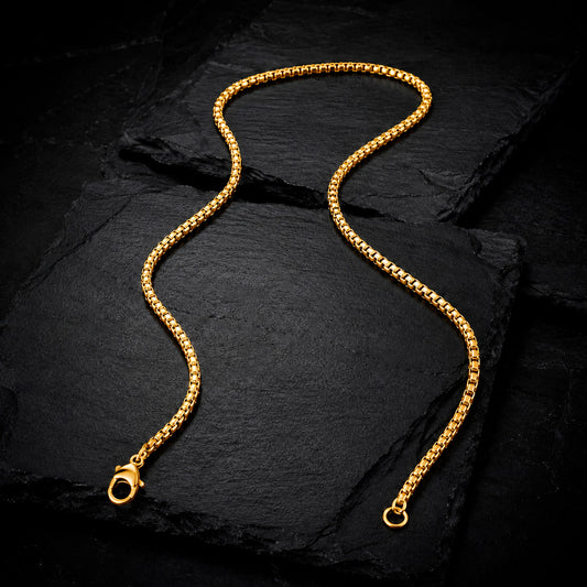 Venice Steel Long - Edelstahl-Venezianer-Halskette für Herren mit Karabinerverschluss